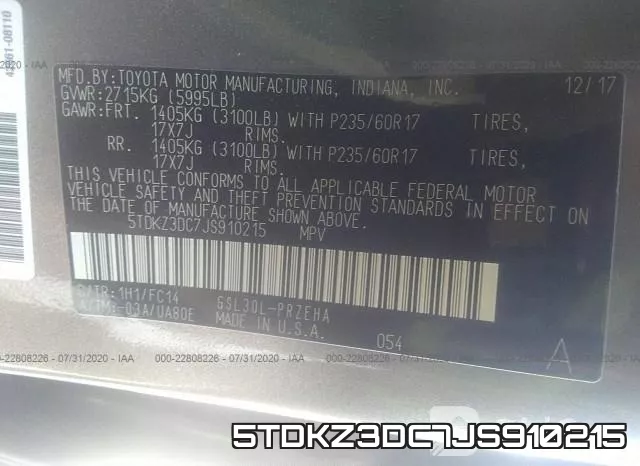 5TDKZ3DC7JS910215 фото 10