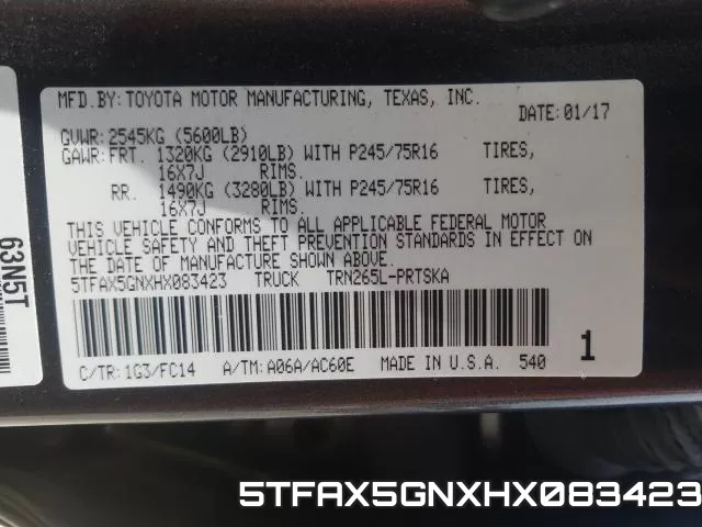 5TFAX5GNXHX083423 фото 2