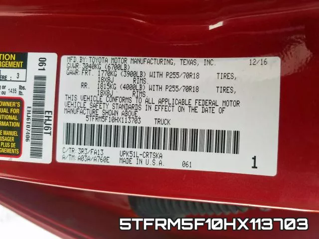 5TFRM5F10HX113703 фото 2