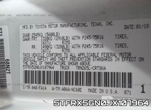 5TFRX5GN0JX107964 фото 10