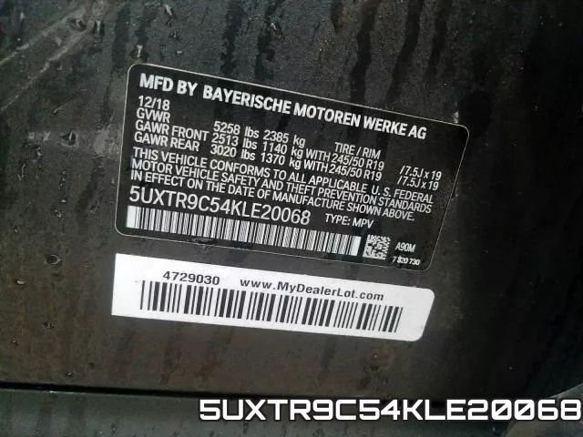 5UXTR9C54KLE20068 фото 2
