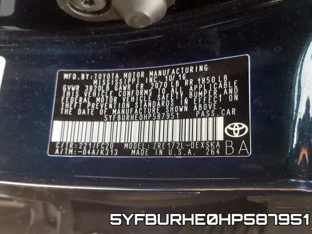 5YFBURHE0HP587951 фото 2