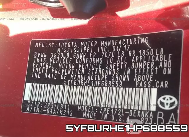 5YFBURHE1HP688559 фото 10