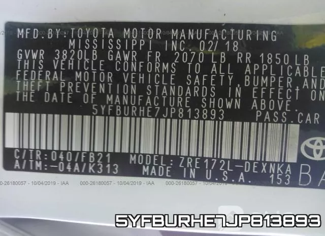5YFBURHE7JP813893 фото 10