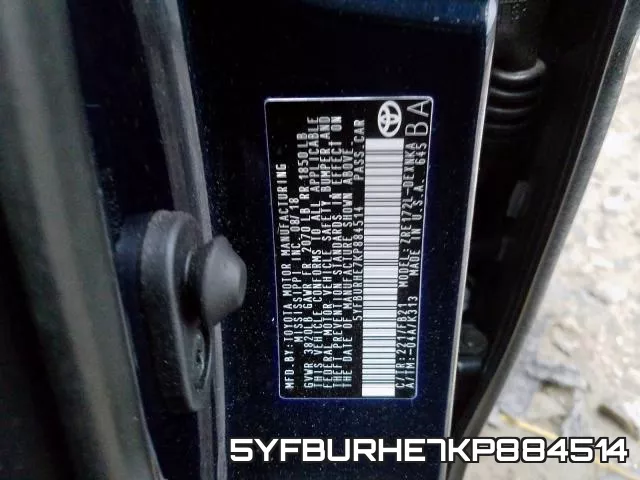 5YFBURHE7KP884514 фото 2