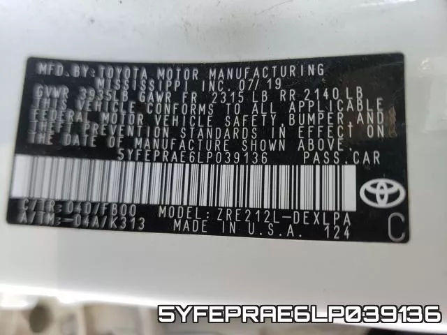 5YFEPRAE6LP039136 фото 2
