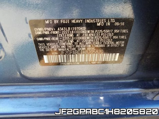 JF2GPABC1H8205820 фото 2