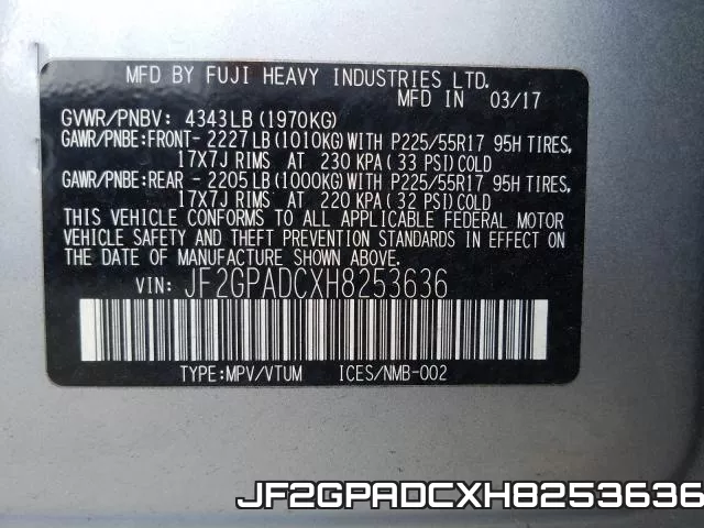 JF2GPADCXH8253636 фото 2