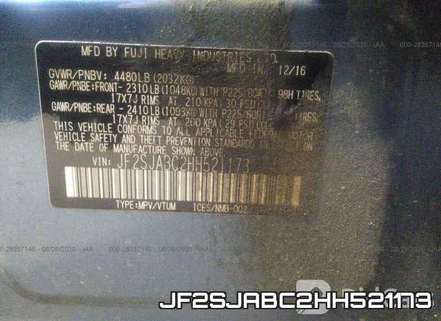 JF2SJABC2HH521173 фото 10