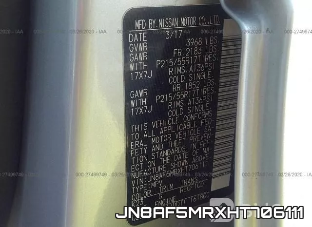 JN8AF5MRXHT706111 фото 10