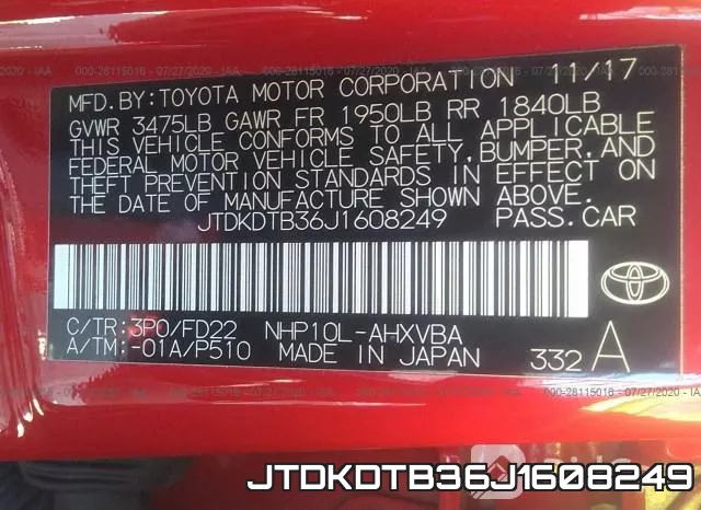 JTDKDTB36J1608249 фото 10