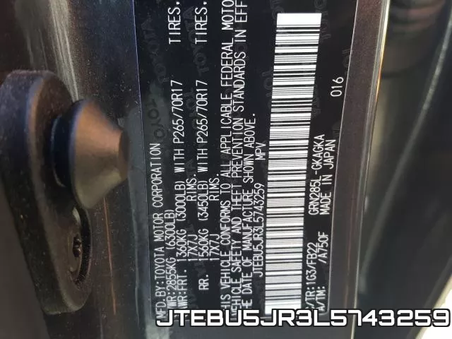 JTEBU5JR3L5743259 фото 2