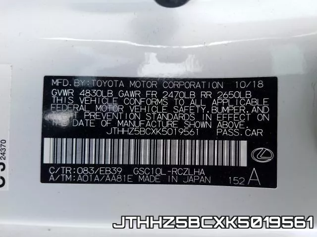 JTHHZ5BCXK5019561 фото 2