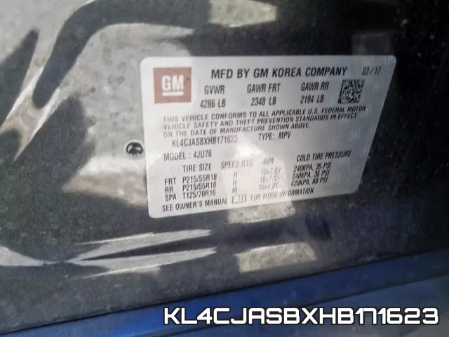KL4CJASBXHB171623 фото 2