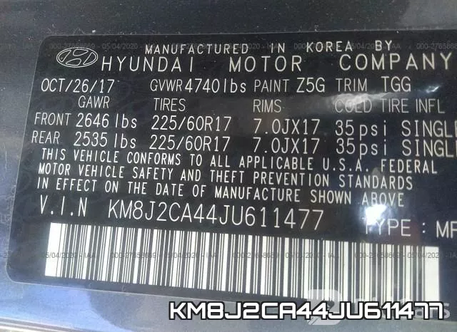 KM8J2CA44JU611477 фото 10