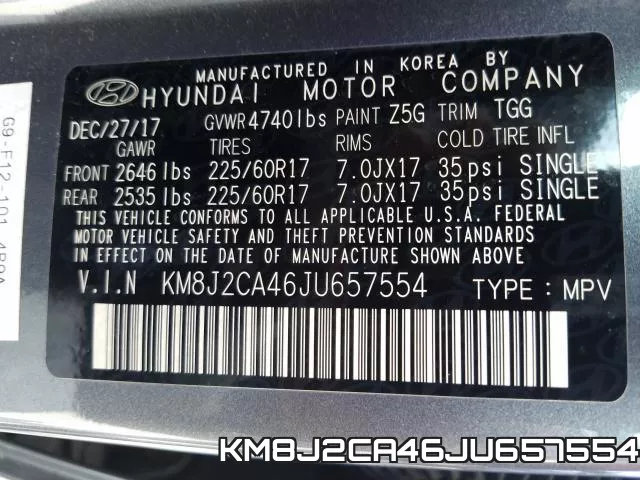KM8J2CA46JU657554 фото 2