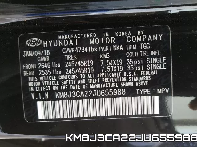 KM8J3CA22JU655988 фото 2