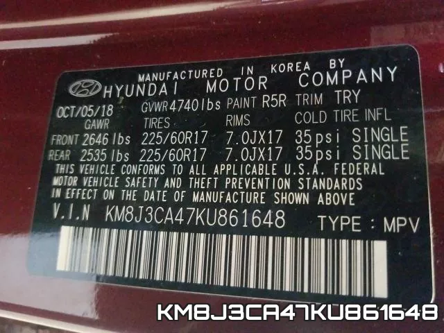 KM8J3CA47KU861648 фото 2