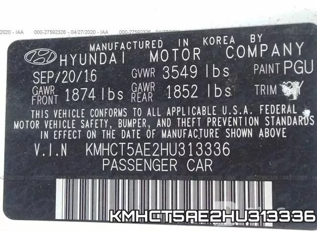 KMHCT5AE2HU313336 фото 9