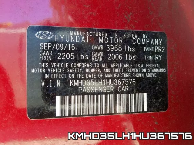 KMHD35LH1HU367576 фото 2