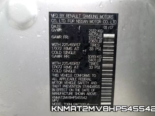 KNMAT2MV8HP545542 фото 2