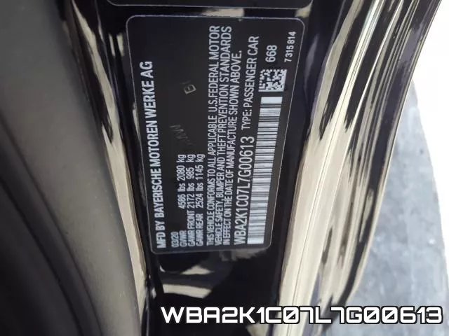 WBA2K1C07L7G00613 фото 2