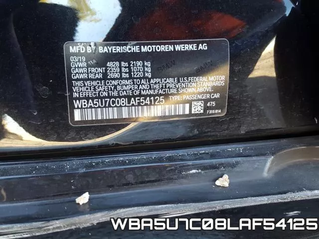 WBA5U7C08LAF54125 фото 2