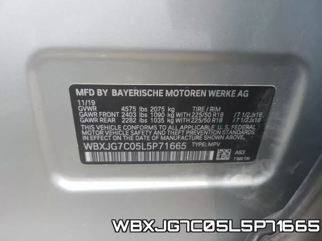WBXJG7C05L5P71665 фото 2
