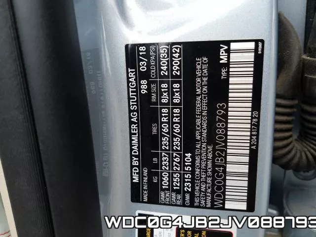 WDC0G4JB2JV088793 фото 2