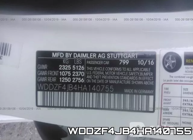 WDDZF4JB4HA140755 фото 10