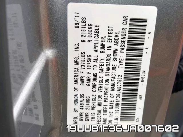 19UUB1F36JA007602 фото 2