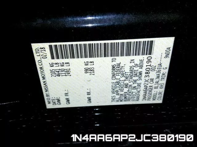 1N4AA6AP2JC380190 фото 2