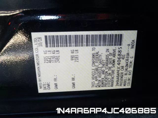 1N4AA6AP4JC406885 фото 2