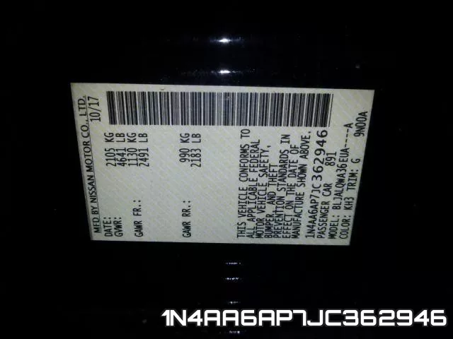 1N4AA6AP7JC362946 фото 2
