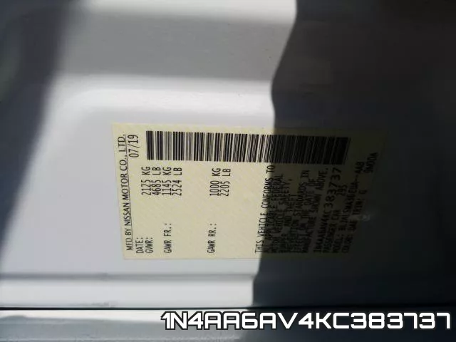 1N4AA6AV4KC383737 фото 2
