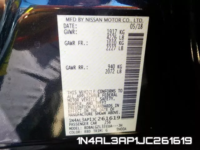 1N4AL3AP1JC261619 фото 2