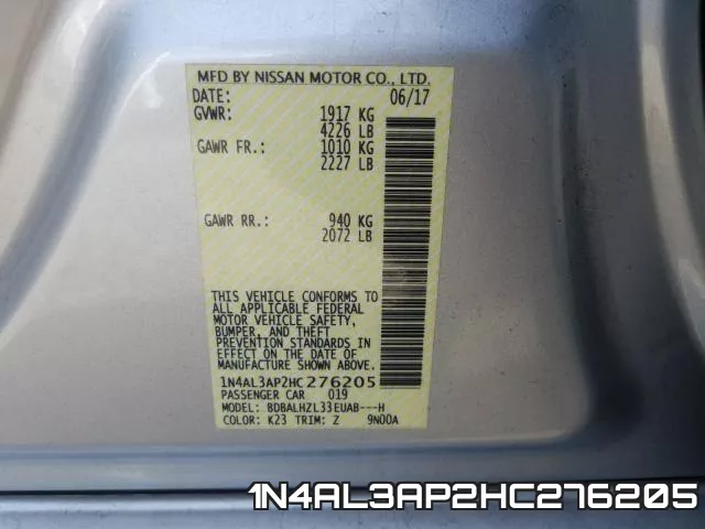 1N4AL3AP2HC276205 фото 2