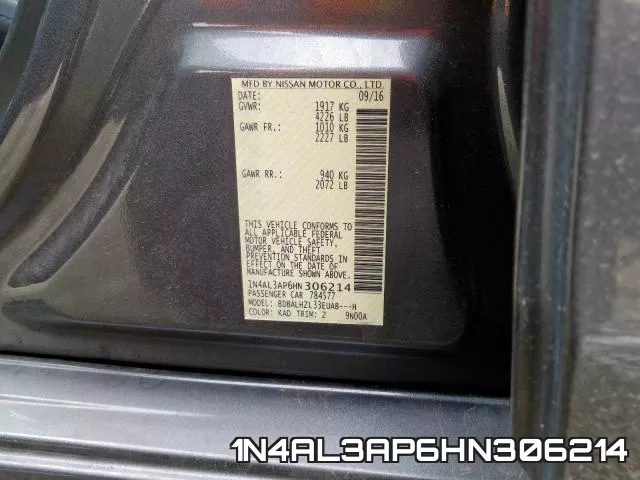 1N4AL3AP6HN306214 фото 2