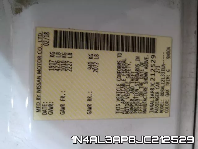 1N4AL3AP8JC212529 фото 2