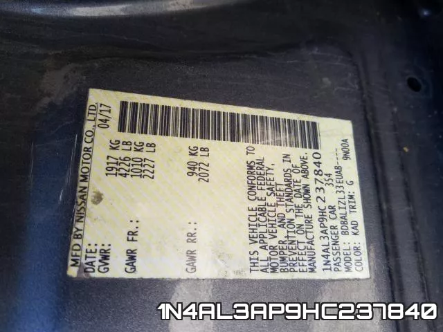 1N4AL3AP9HC237840 фото 2