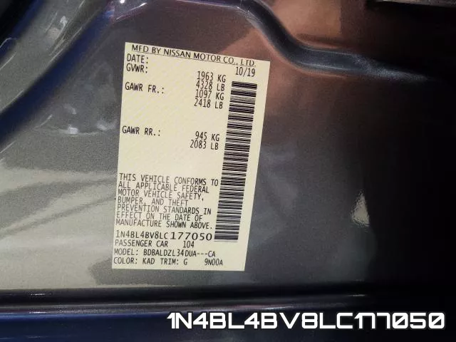 1N4BL4BV8LC177050 фото 2