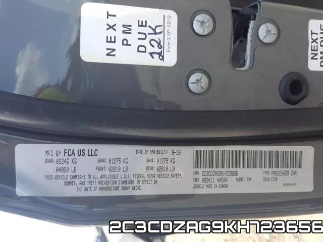2C3CDZAG9KH723656 фото 2