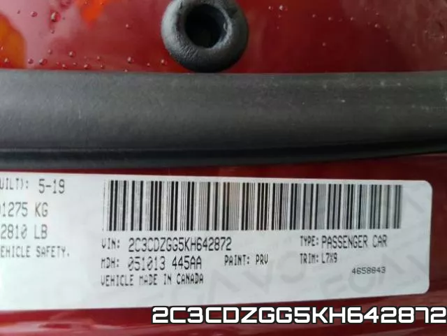 2C3CDZGG5KH642872 фото 2