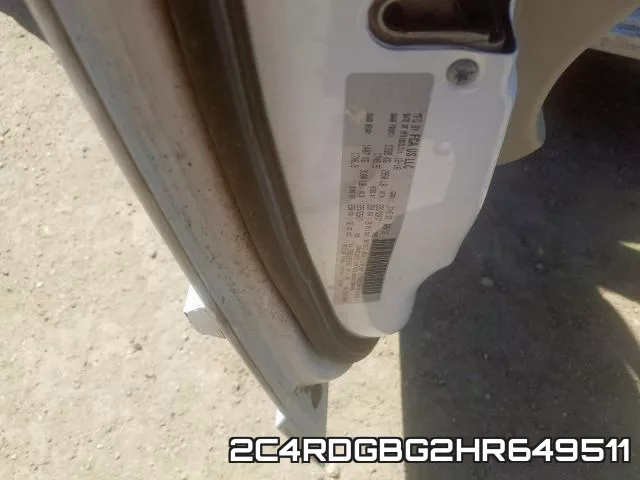 2C4RDGBG2HR649511 фото 2