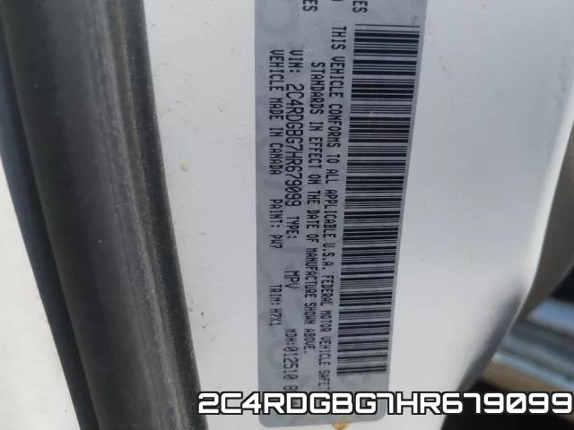 2C4RDGBG7HR679099 фото 2