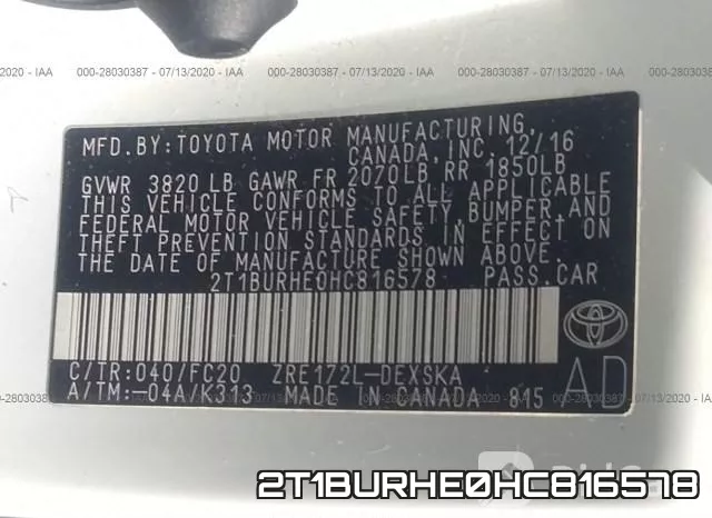 2T1BURHE0HC816578 фото 10
