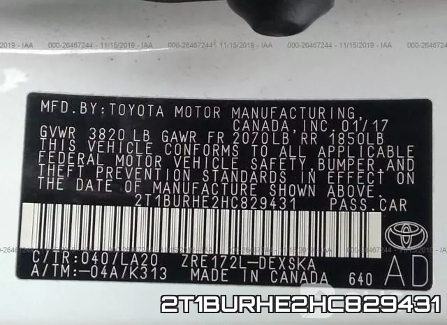 2T1BURHE2HC829431 фото 10