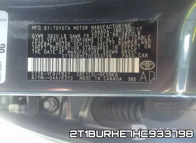 2T1BURHE7HC933798 фото 10