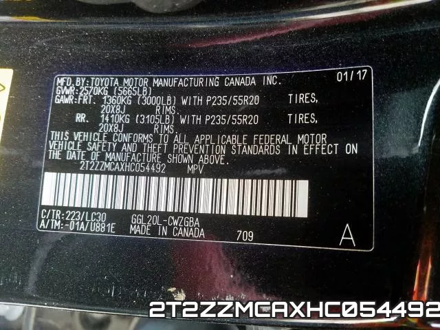 2T2ZZMCAXHC054492 фото 2