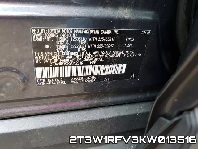 2T3W1RFV3KW013516 фото 2